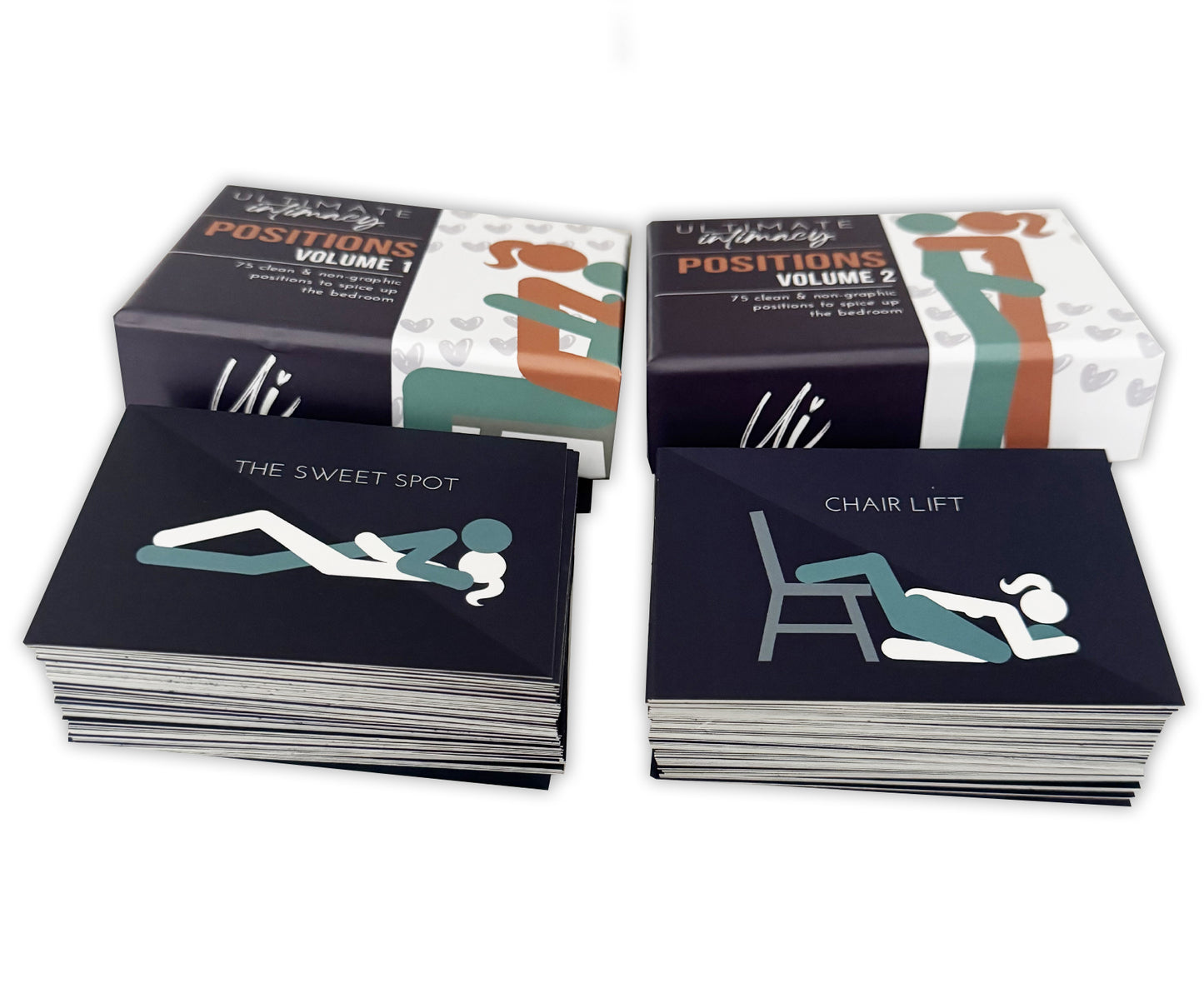 Sex Position Card Deck 2 Pack - Volumes 1 and 2, non-graphic with instructions