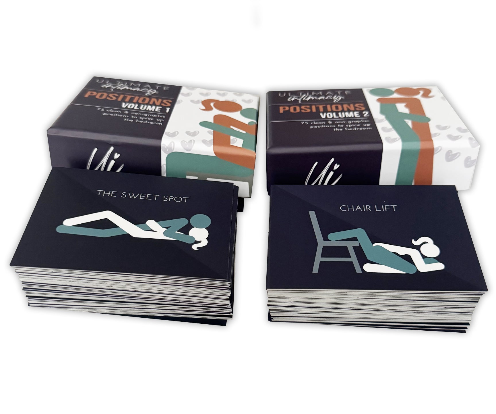 Sex Position Card Deck 2 Pack - Volumes 1 and 2, non-graphic with inst