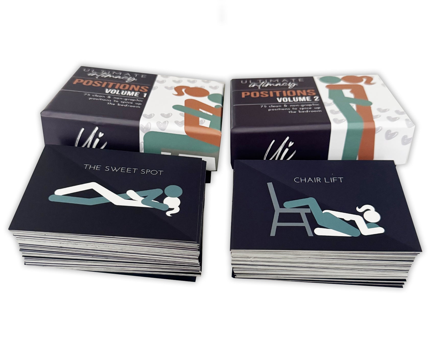 Sex Position Card Deck 2 Pack - Volumes 1 and 2, non-graphic with inst