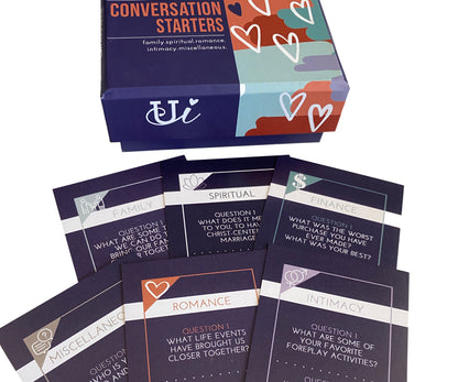 Conversation Starters Card Deck, with over 150+ questions in intimacy, romance, family and more!